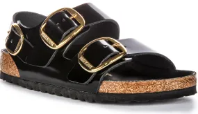 Birkenstock Milano Big Buckle In Black Patent | Regular Fit