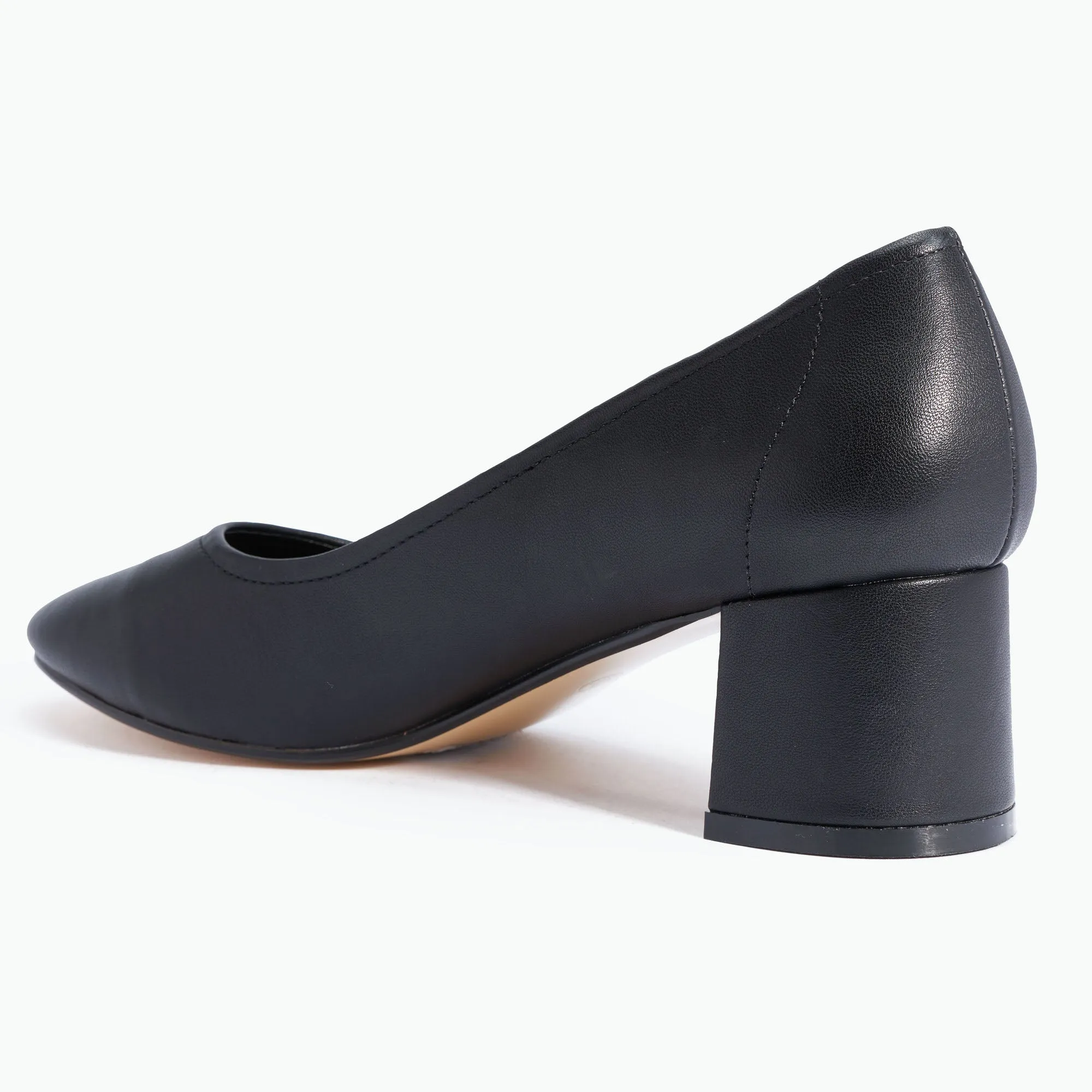 Black Classic Block Heel Pumps