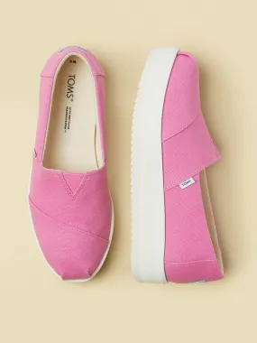 Canvas Platform Pink Shoes