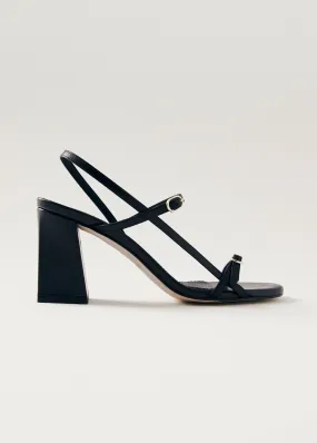 Elyn Black Leather Sandals