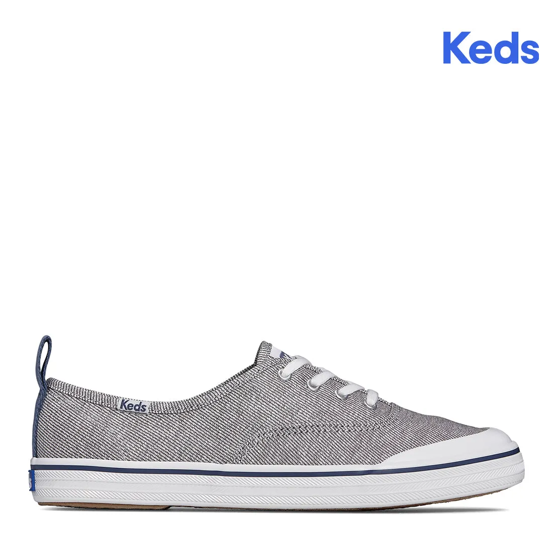 Keds Women's Champion Toe Cap Splash Twill Sneaker Grey/Navy (WF67887)