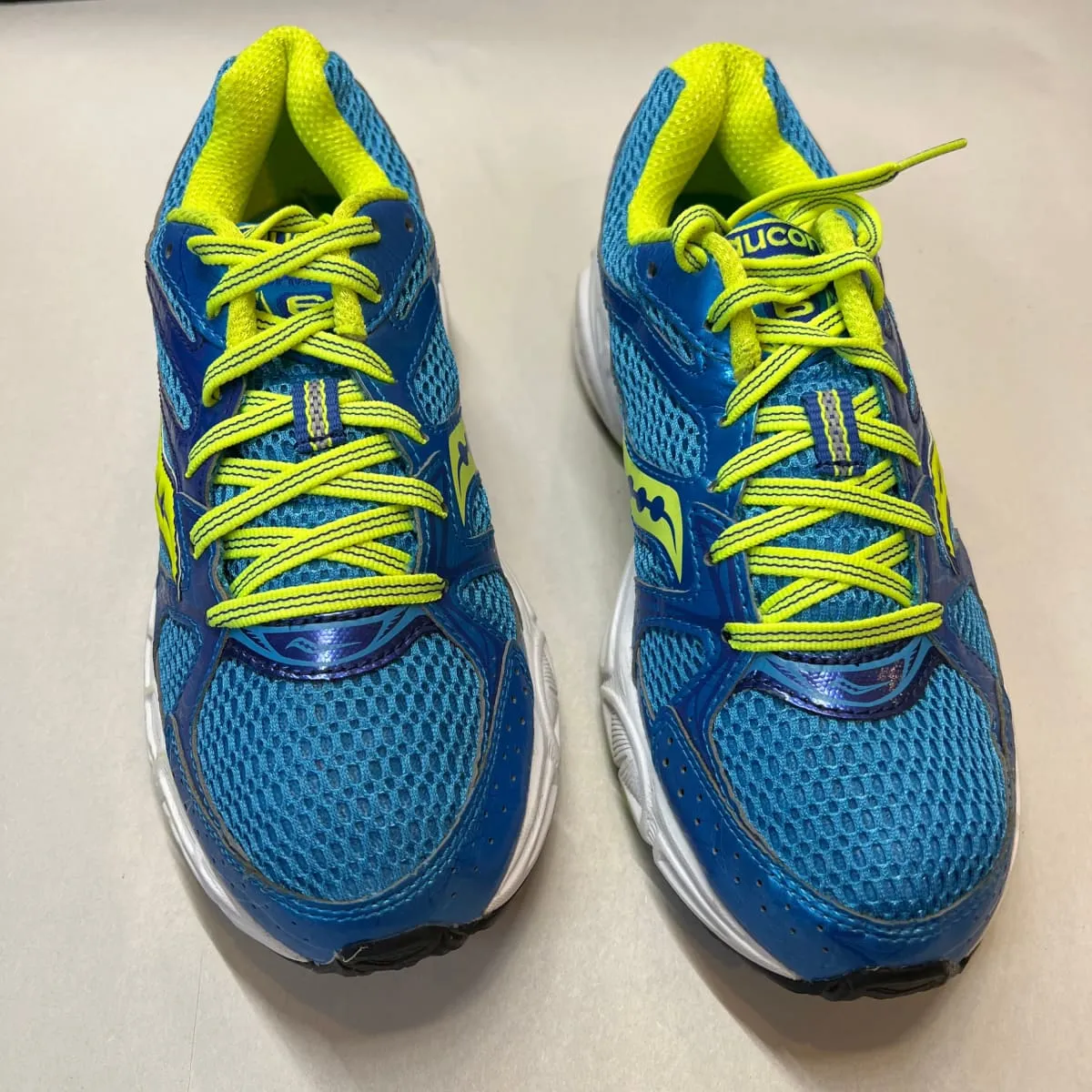 SAUCONY Women's Grid Cohesion 6 -Blue/Citron- Running Shoe - Size 7.5M Preowned