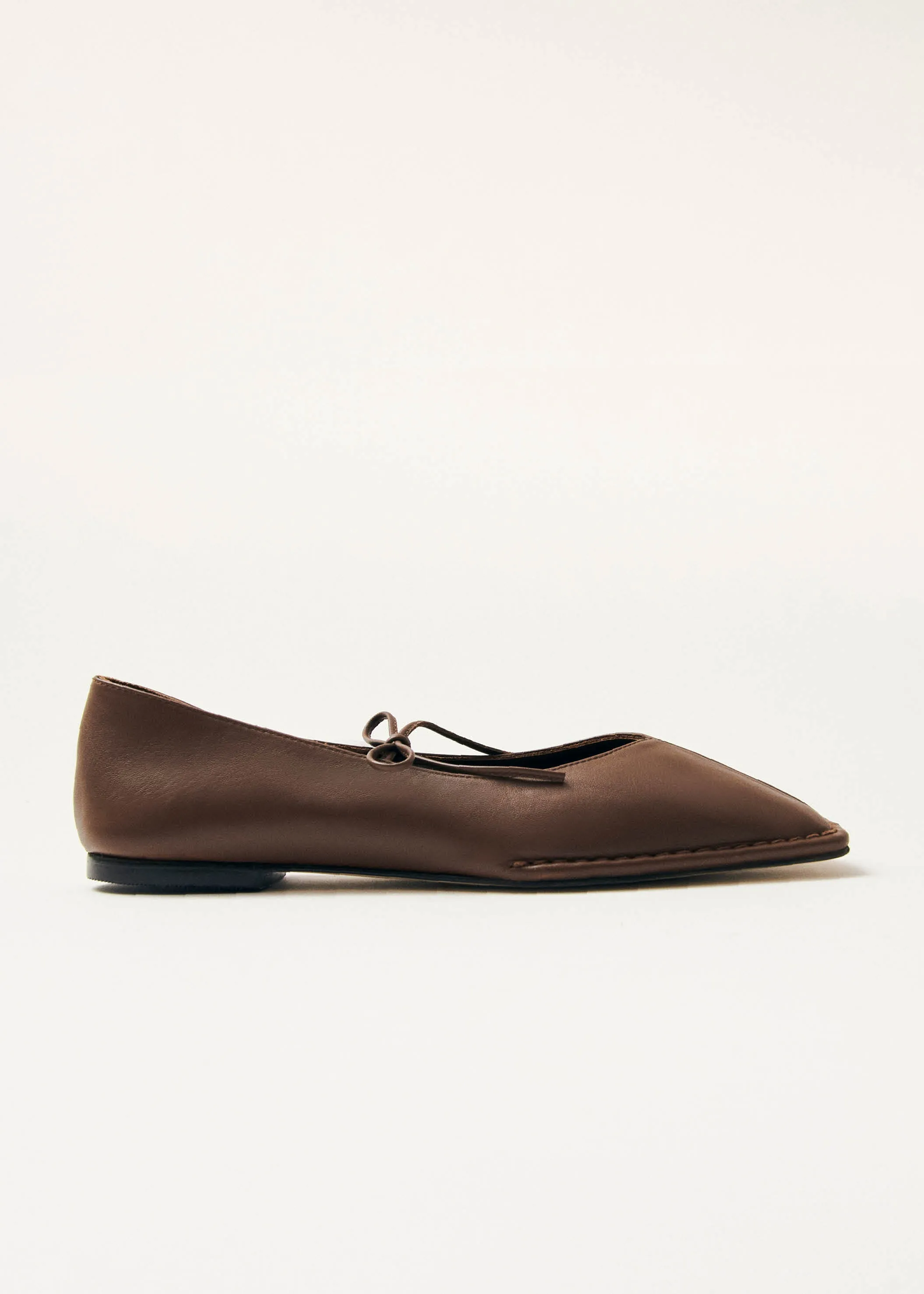 Sway Chestnut Brown Leather Ballet Flats